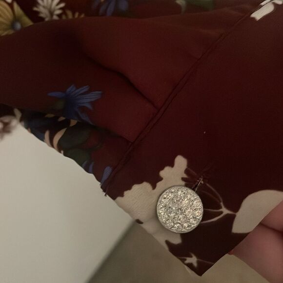 Dex Plum Floral Wrap Blouse - Picture 3 of 6